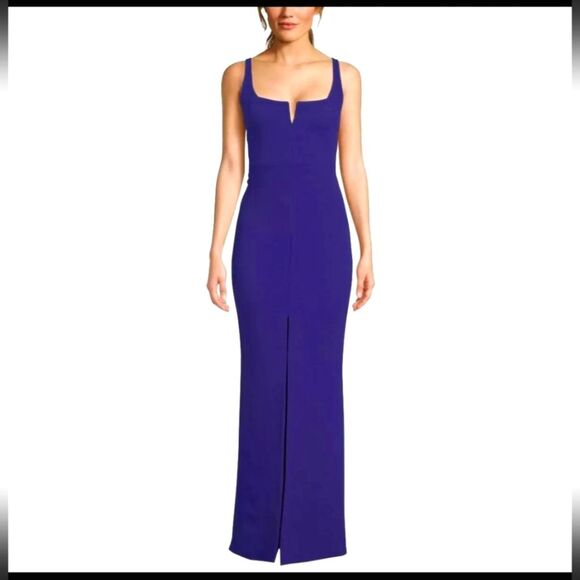 NEW Betsy & Adam Ball Gown Royal Blue Maxi Formal Cocktail Evening Size 6 Petite - Picture 1 of 15